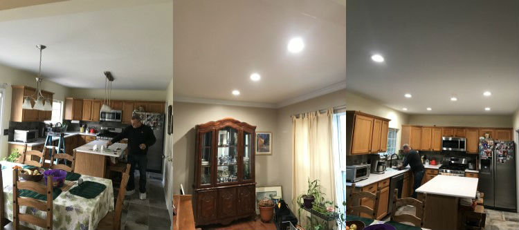 Recessed lighting installation in Woodbridge, VA